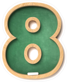 Chalkboard Font Number 8 Sticker