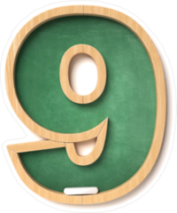 Chalkboard Font Number 9 Sticker