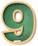 Chalkboard Font Number 9 Sticker