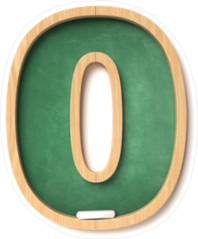 Chalkboard Font Number Zero Sticker