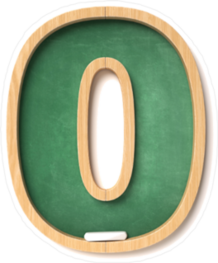 Chalkboard Font Number Zero Sticker