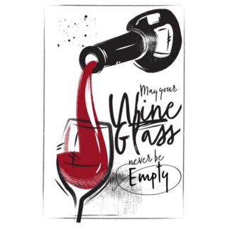 Chalked Poster Glass Of Wine Sticker