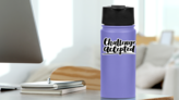 Challenge Accepted Motivational Fitness Saying Sticker on a Water Bottle (New) example