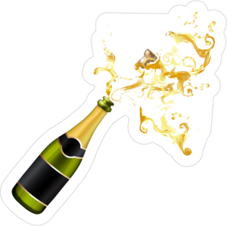 Champagne Bottle Explosion Sticker