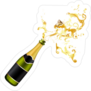 Champagne Bottle Explosion Sticker