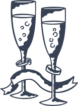 Champagne Glasses For Just Married Or Wedding Sticker