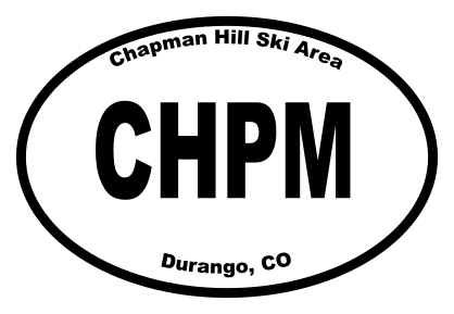 Chapman Hill Ski Area Oval Sticker