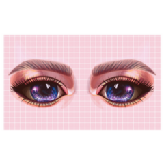 Character Cartoon Eyes On Pink Sticker