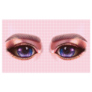 Character Cartoon Eyes On Pink Sticker
