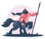 Character Centaur With Spear Sticker