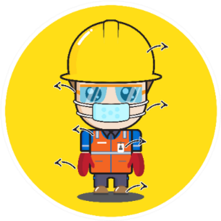 Character Electrician Cartoon In Circle Sticker