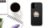 Characters Creative People Artists Painting On Huge Canvas Sticker on a Phone (New) example