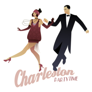 Charleston Party TIme Elegant 20s Couple Sticker