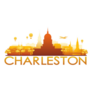Charleston Skyline Silhouette Gradient Color Sticker