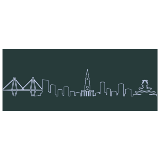 Charleston South Carolina Single Line Skyline Sticker