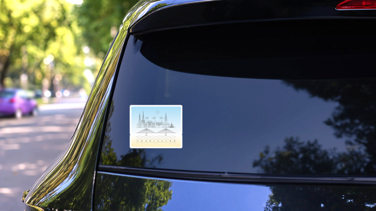 Charleston, South Carolina Sunset Skyline Sticker on a Rear Car Window (New) example
