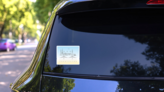 Charleston, South Carolina Sunset Skyline Sticker on a Rear Car Window (New) example