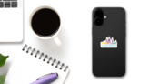 Charleston South Carolina Usa Rainbow Sticker on a Phone (New) example