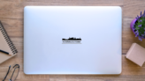 Charleston West Virginia Skyline Silhouette Sticker on a Laptop (New) example