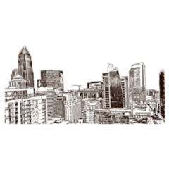 Charlotte City Sketch North Carolina Sticker