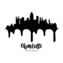 Charlotte North Carolina Black Skyline Dripping Ink Sticker