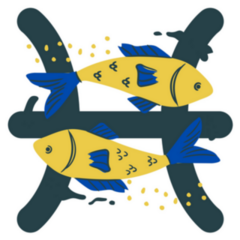 Charming Art Pisces Zodiac Symbol Sticker