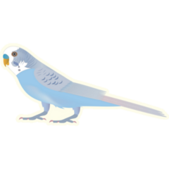 Charming Cartoon Parakeet Sticker