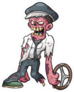 Chauffeur Cartoon Zombie Driver Sticker