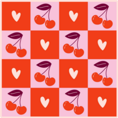 Checkered Cherries Sticker