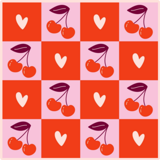 Checkered Cherries Sticker