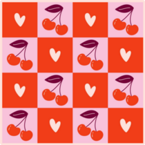 Checkered Cherries Sticker