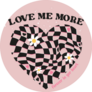 Checkered Heart With Daisies Sticker