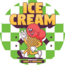 Checkered Ice Cream Peace Sticker