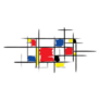 Checkered Piet Mondrian Style Netherlands Art Sticker
