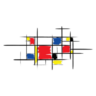 Checkered Piet Mondrian Style Netherlands Art Sticker