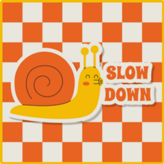 Checkered Snail Slow Down Sticker