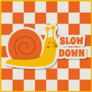 Checkered Snail Slow Down Sticker