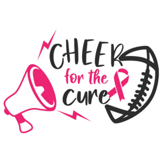 Cheer For The Cure Football Cancer Awareness Sticker