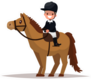 Cheerful Boy Jockey Riding A Horse Sticker