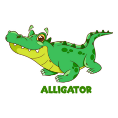 Cheerful Cartoon Alligator Sticker