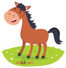 Cheerful Cartoon Horse Sticker
