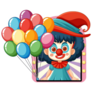 Cheerful Clown Balloons Sticker