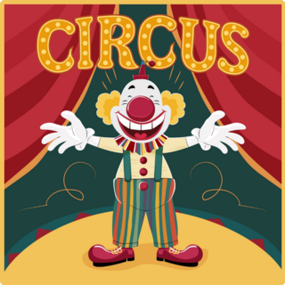 Cheerful Clown Inviting You Sticker