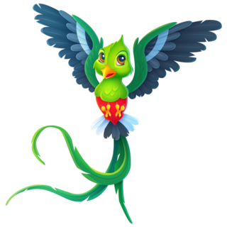 Cheerful Cute Quetzal Sticker