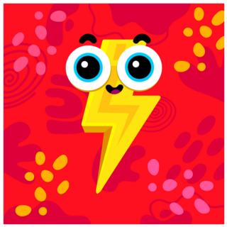 Cheerful Lightning Bolt With Big Eyes Sticker