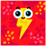 Cheerful Lightning Bolt With Big Eyes Sticker