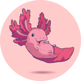 Cheerful Tiny Axolotl Sticker