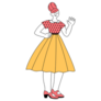 Cheerful Women In Retro 1960s Clothes Sticker