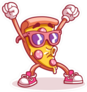 Cheering Pizza Slice Sticker