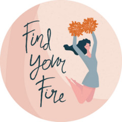 Cheerleader And Quote find Your Fire Sticker